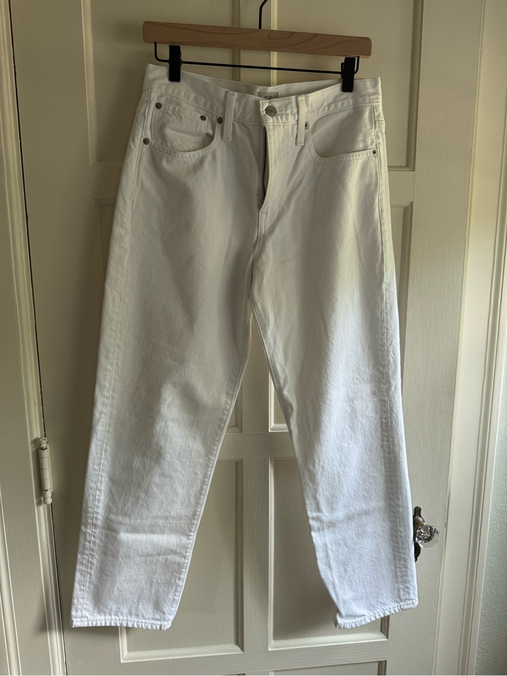 J. Crew White Boyfriend Jeans — Relaxed High-Rise Fit